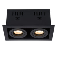 Lucide CHIMNEY infälld spotlight 2xGU10 Sand Black Aluminium IP20 220-240V 205x115mm modern design