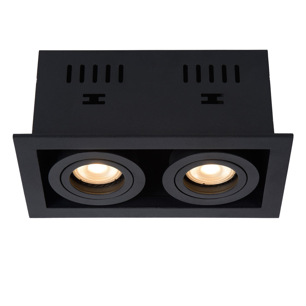 Lucide CHIMNEY infälld spotlight 2xGU10 Sand Black Aluminium IP20 220-240V 205x115mm modern design