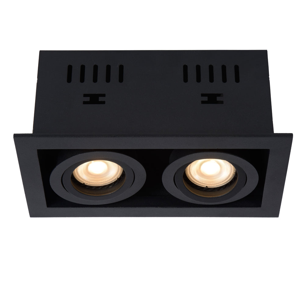 Lucide CHIMNEY infälld spotlight 2xGU10 Sand Black Aluminium IP20 220-240V 205x115mm modern design
