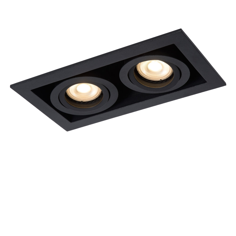 Lucide CHIMNEY infälld spotlight 2xGU10 Sand Black Aluminium IP20 220-240V 205x115mm modern design