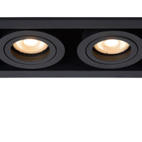 Lucide CHIMNEY infälld spotlight 2xGU10 Sand Black Aluminium IP20 220-240V 205x115mm modern design