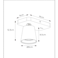Lucide TURNON LED wall light Black/Gold 1x5W GU10 2200K-3000K dim to warm aluminium modern design IP20