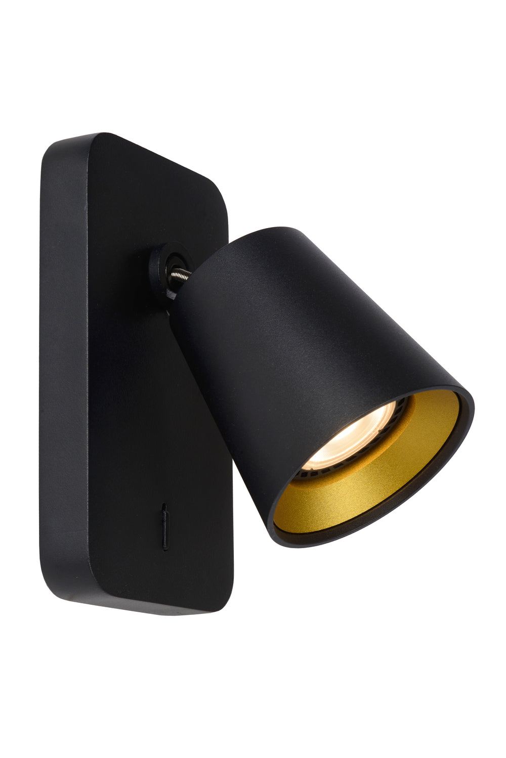 Lucide TURNON LED wall light Black/Gold 1x5W GU10 2200K-3000K dim to warm aluminium modern design IP20