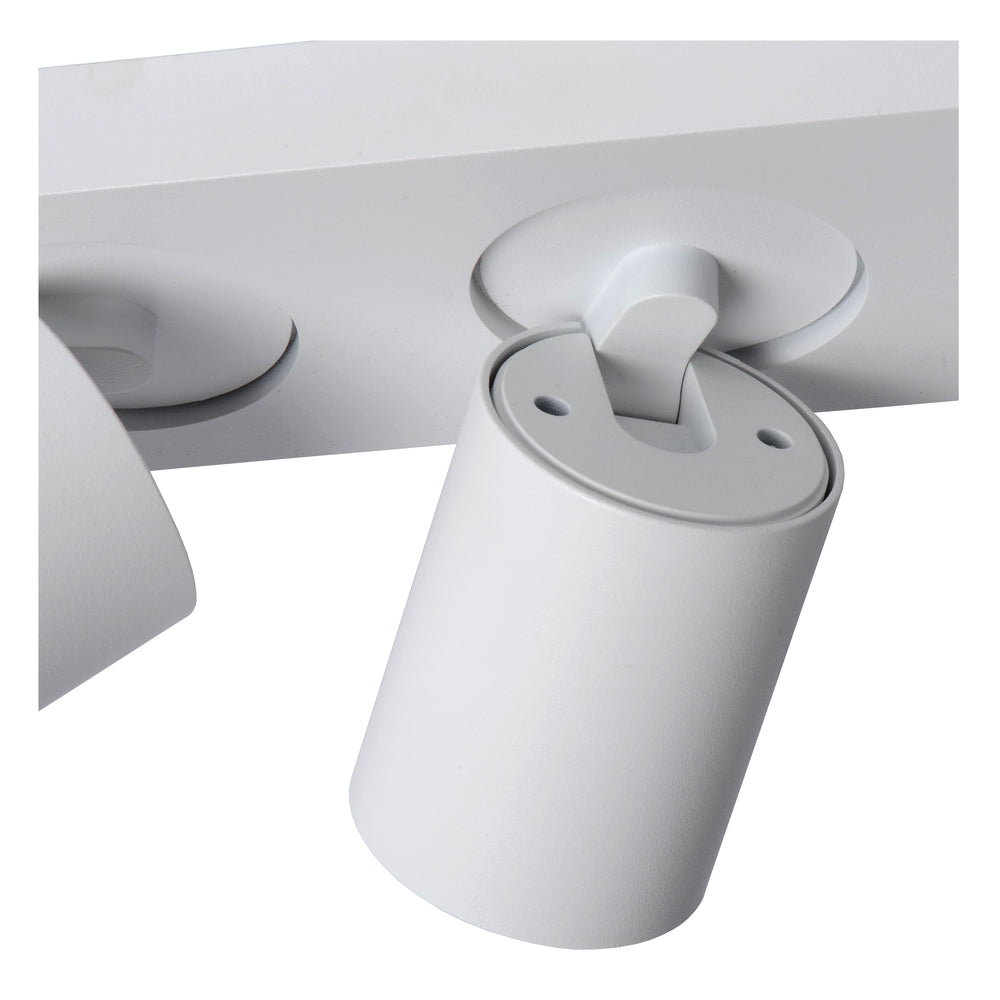Lucide NIGEL LED takspotlight, 3x5W GU10 dim to warm 2200K-3000K, justerbar aluminium Vit, IP20