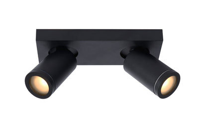 Lucide TAYLOR LED takspotlight, 2x5W GU10 dim to warm 2200K-3000K, IP44 badrumsbelysning Svart