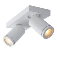 Lucide TAYLOR LED badrumstakspotlight, 2x5W GU10, 2200K-3000K dim to warm, IP44 Sandvit