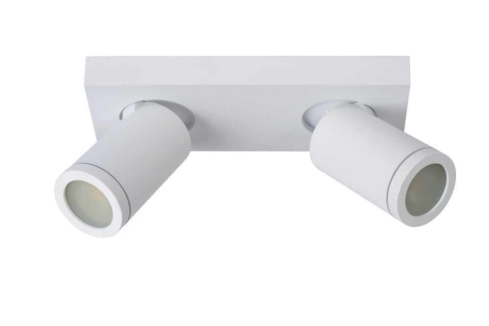 Lucide TAYLOR LED badrumstakspotlight, 2x5W GU10, 2200K-3000K dim to warm, IP44 Sandvit