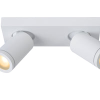 Lucide TAYLOR LED badrumstakspotlight, 2x5W GU10, 2200K-3000K dim to warm, IP44 Sandvit