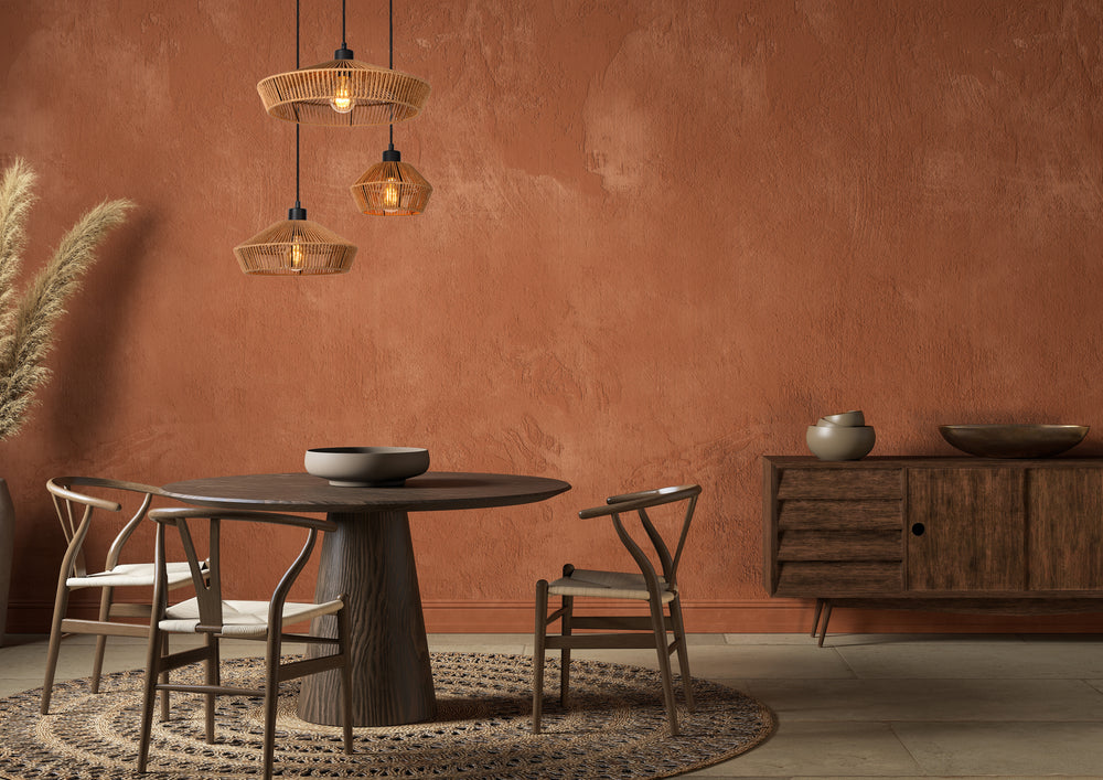 Lucide YUNKAI hänglampa Ø60cm, 3xE27, naturlig pappersskärm, svart takkåpa, skandinavisk stil, IP20