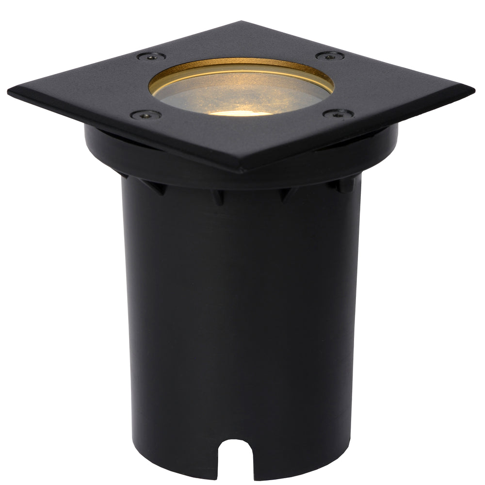 Lucide BILTIN LED-markspot, 1xGU10, IP67, 220-240V, Sand Matt Svart, fyrkantig infälld utomhusbelysning