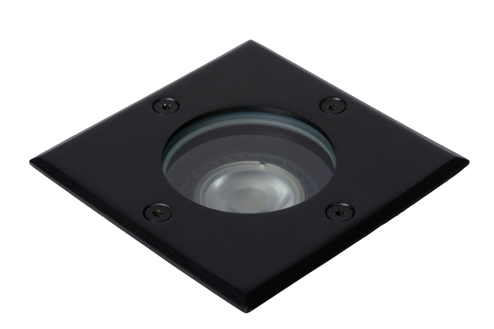 Lucide BILTIN LED-markspot, 1xGU10, IP67, 220-240V, Sand Matt Svart, fyrkantig infälld utomhusbelysning