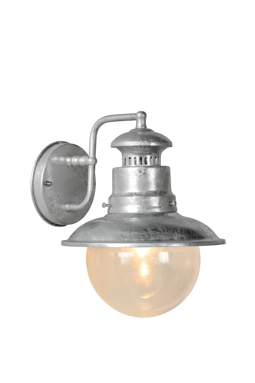 Lucide FIGO wall light indoor outdoor round 215mm E27 socket IP44 galvanized steel black finish
