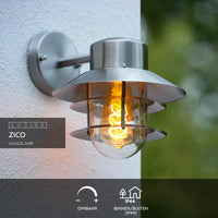 Lucide ZICO vägglampa rostfritt stål rund IP44 E27 klassisk inomhus utomhus 220-240V Ø218mm