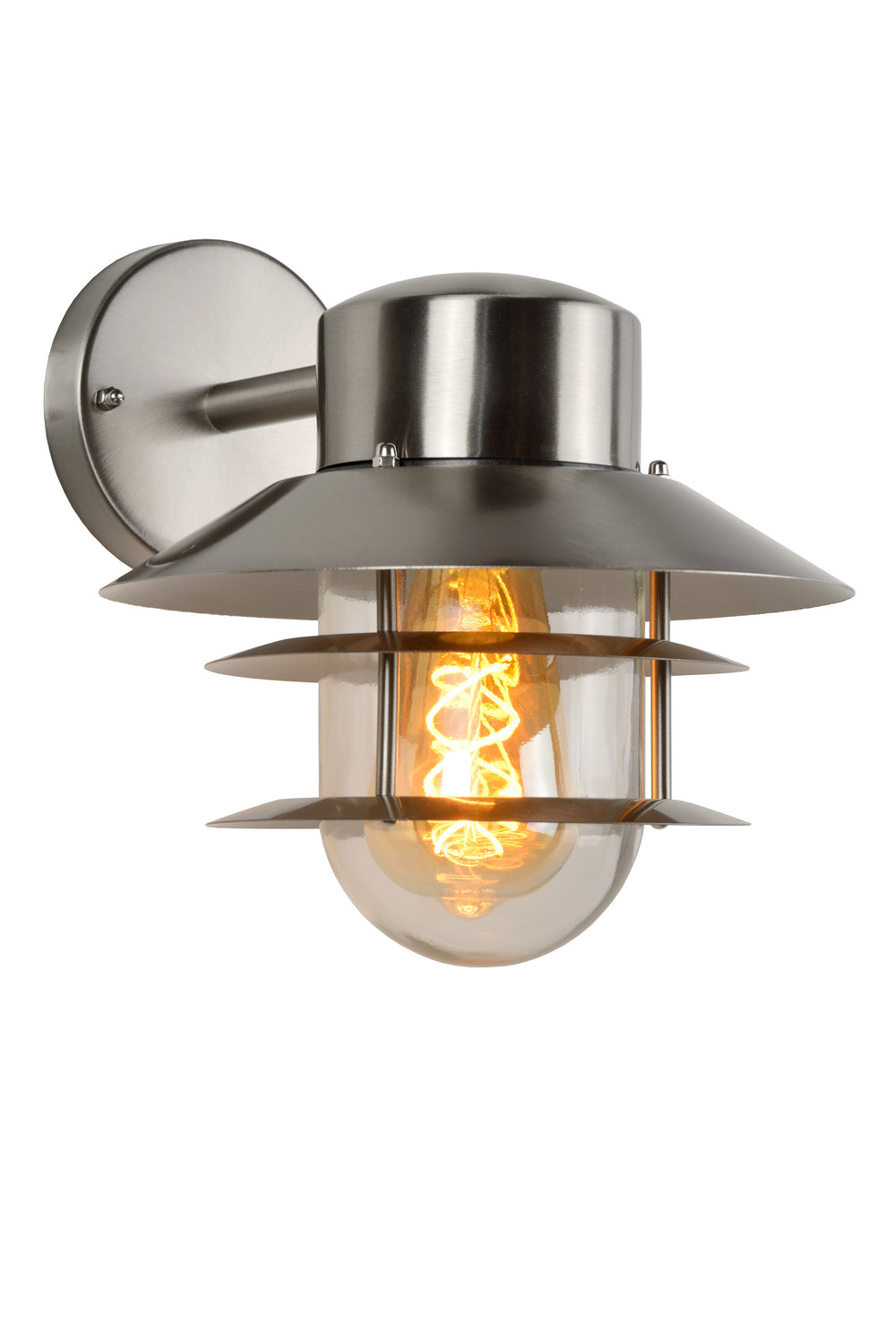 Lucide ZICO vägglampa rostfritt stål rund IP44 E27 klassisk inomhus utomhus 220-240V Ø218mm