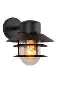 Lucide ZICO wall light Black, Outdoor/Indoor, 1xE27 socket, 60W max, IP44, Stainless Steel/Aluminum housing