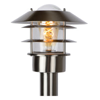 Lucide Zico utomhus lyktstolpe, IP44 rostfritt stål, 1xE27 60W max, 1000mm höjd klassisk design