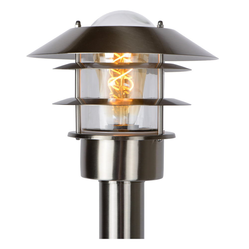 Lucide Zico utomhus lyktstolpe, IP44 rostfritt stål, 1xE27 60W max, 1000mm höjd klassisk design
