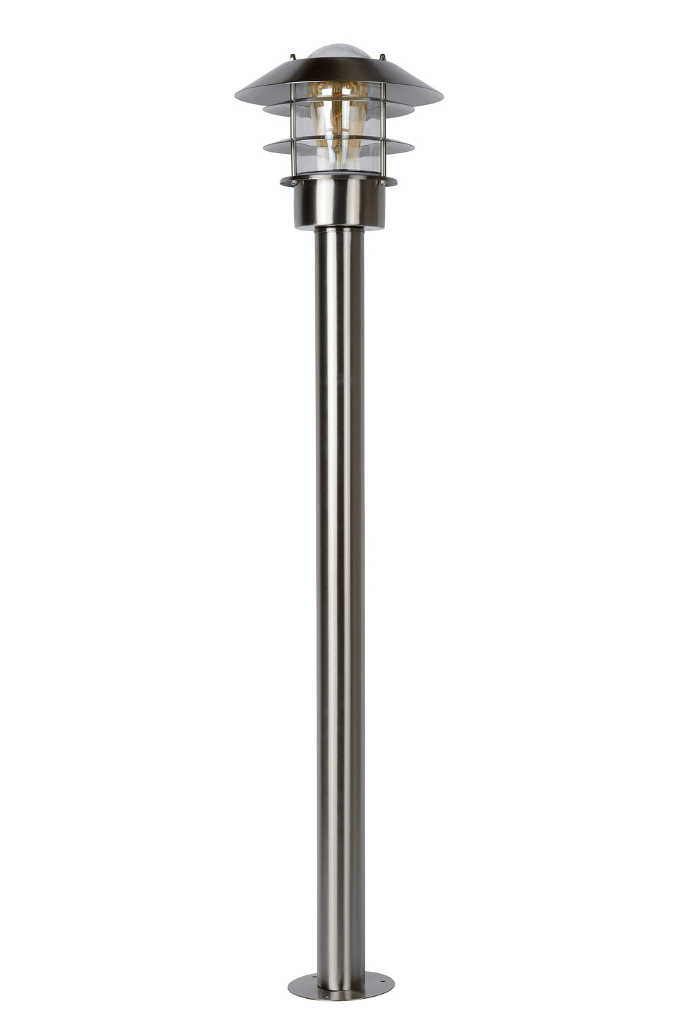 Lucide Zico utomhus lyktstolpe, IP44 rostfritt stål, 1xE27 60W max, 1000mm höjd klassisk design