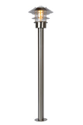 Lucide Zico utomhus lyktstolpe, IP44 rostfritt stål, 1xE27 60W max, 1000mm höjd klassisk design