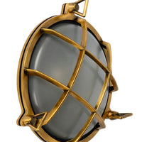 Lucide Dudley wall light indoor outdoor round 220mm E27 40W IP65 matte gold brass retro style