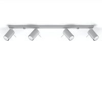 Led plafondspot grijs ring - 4x gu10, ip20, 220-240v ac, 80 cri, 104mm length