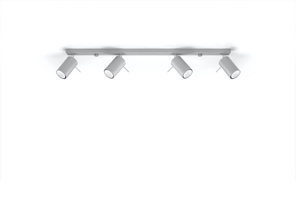 Led plafondspot grijs ring - 4x gu10, ip20, 220-240v ac, 80 cri, 104mm length