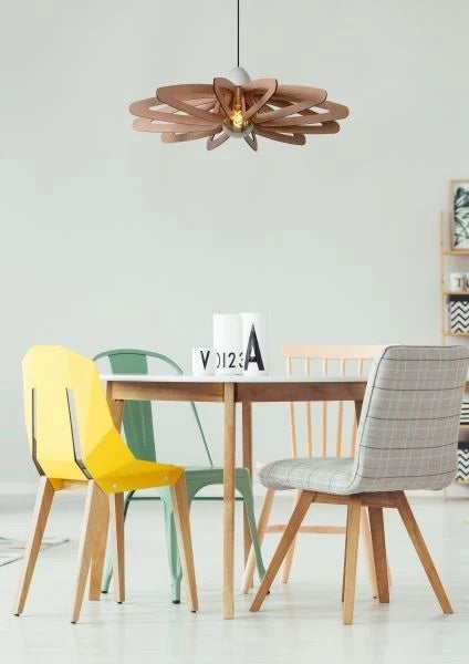 Lucide ZIDANE hanging lamp White Ø76cm, 1xE27 socket, MDF and Metal, IP20, 220-240V