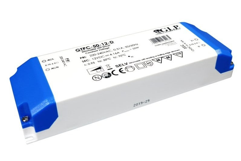 GLP LED power adapter 12V 50W 4.16A dimmable driver for 12V LED lighting, IP20, CE RoHS certified