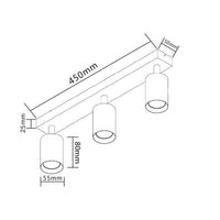 Spectrum LED plafondspot madara - 3x GU10 - mat wit, 104mm, IP20