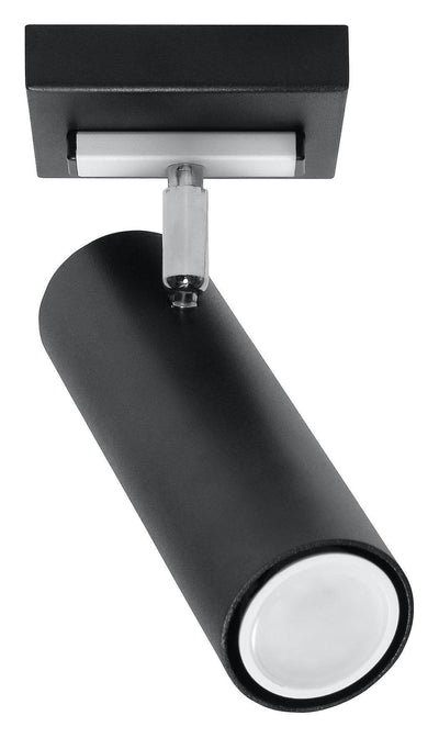 Sollux Lighting Direzione LED ceiling spotlight with GU10 fitting, black silver, IP20