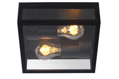 Lucide DUKAN LED taklampa Svart, 2xE27, IP65, gjuten aluminium, 220x220mm inomhus utomhus