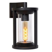 Lucide CADIX Svart utomhusvägglampa, E27-sockel, IP65 gjuten aluminiumkapsling, 220-240V modern design