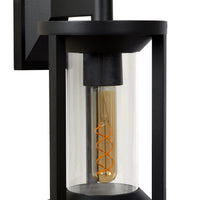 Lucide CADIX Svart utomhusvägglampa, E27-sockel, IP65 gjuten aluminiumkapsling, 220-240V modern design