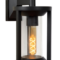 Lucide CADIX Svart utomhusvägglampa, E27-sockel, IP65 gjuten aluminiumkapsling, 220-240V modern design