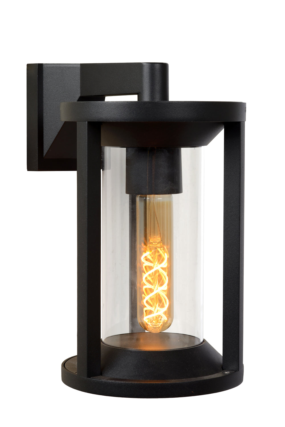Lucide CADIX Black outdoor wall light, E27 socket, IP65 die-cast aluminum housing, 220-240V modern design