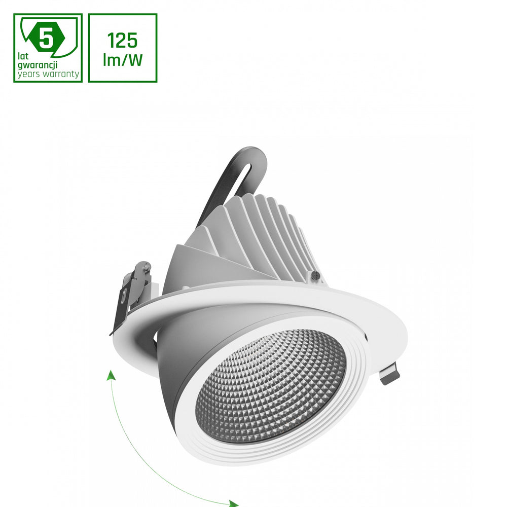 Spectrum LED downlight 10.5W 3000K 1521 lumen IP20 tiltbar aluminium mattguld 220-240V CE RoHS