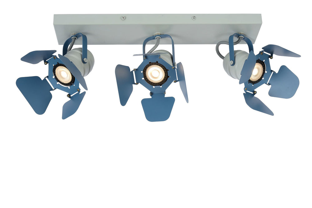 Lucide picto 3xGU10 blue LED ceiling spot for kids room