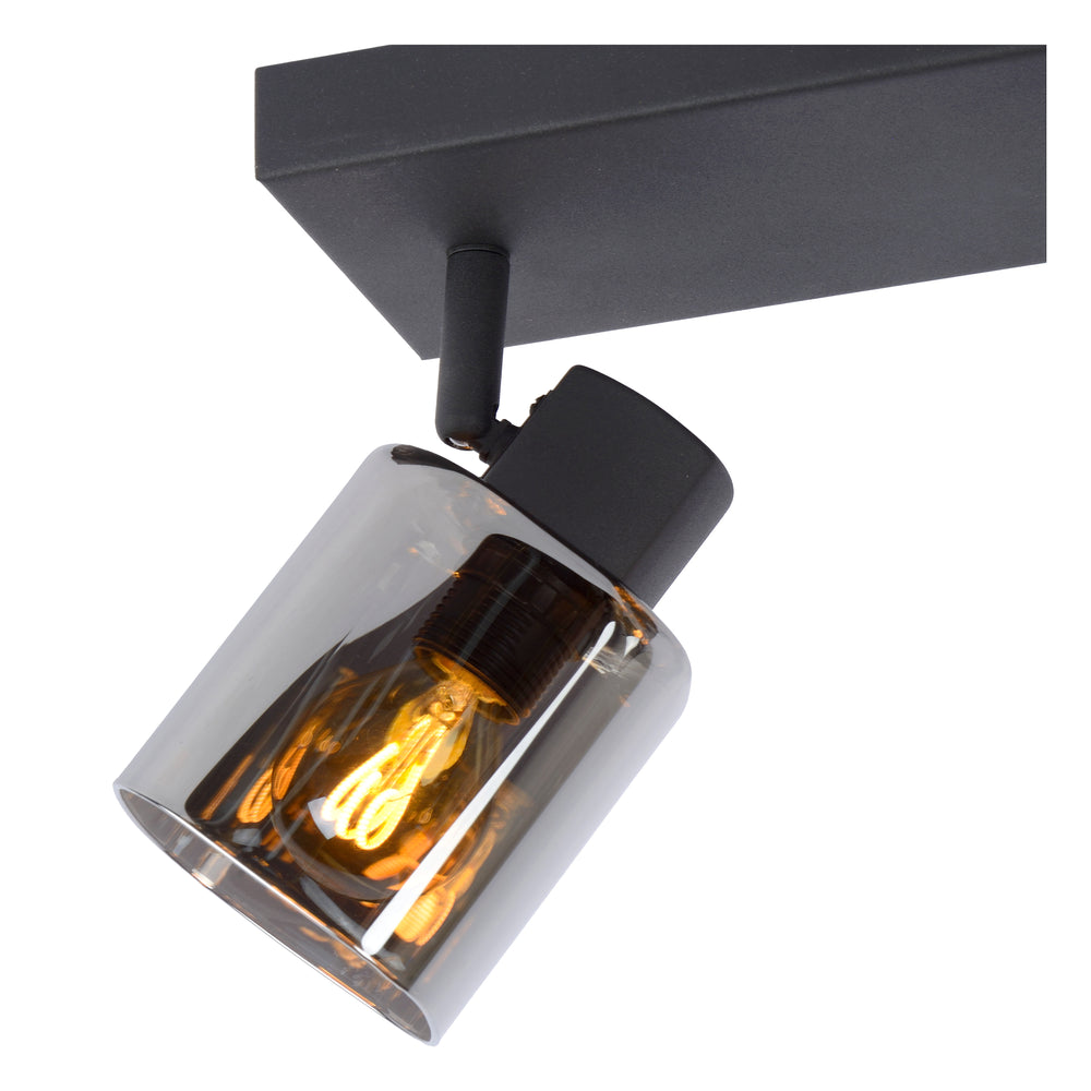 Lucide ALION takspotlight 3xE14 Svart, justerbar retro metall inomhusbelysning, IP20, dimbar 230V