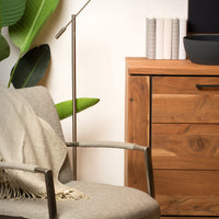 Lucide ANSELMO LED reading floor lamp, dimmable 9W 3000K, 100-240V, IP20, metal, satin nickel finish