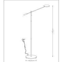 Lucide ANSELMO LED reading floor lamp, 9W 3000K dimmable, 1400mm height, Sandy Matt Black, Metal, IP20