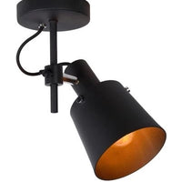 Lucide QUINNY Black ceiling spotlight, 1xE27, 40W max, IP20 steel housing, rotatable and tiltable