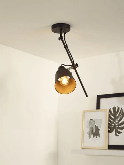 Lucide quinny svart E27 LED takspotlight, IP20, 220-240V, max 50W