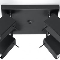 Sollux Lighting merida LED plafondspot 4x GU10 zwart aluminum