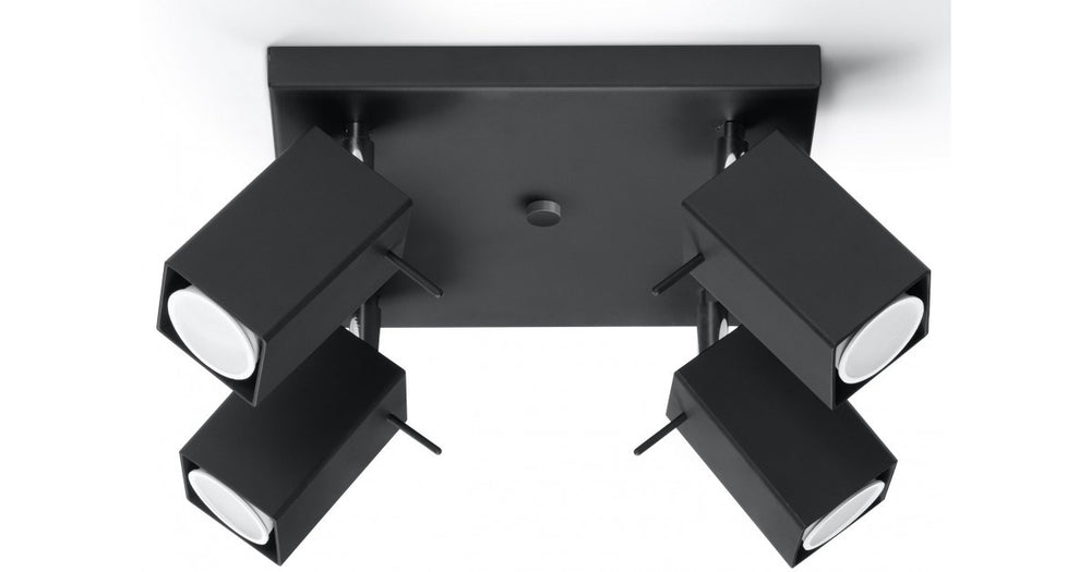 Sollux Lighting merida LED plafondspot 4x GU10 zwart aluminum