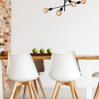 Lucide LESTER taklampa, 6xE27 socklar, 220-240V, dimbar, modern metallkonstruktion i matt svart, IP20