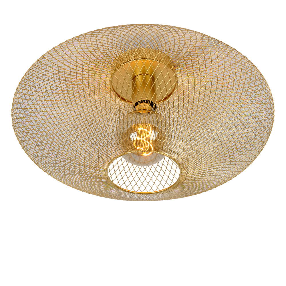 Lucide MESH taklampa, 1xE27, max 40W, IP20, Sandy Gold metall, 450x450x240mm modern design