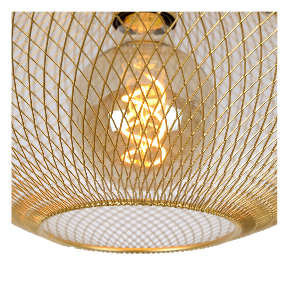 Lucide MESH taklampa, 1xE27, max 40W, IP20, Sandy Gold metall, 450x450x240mm modern design