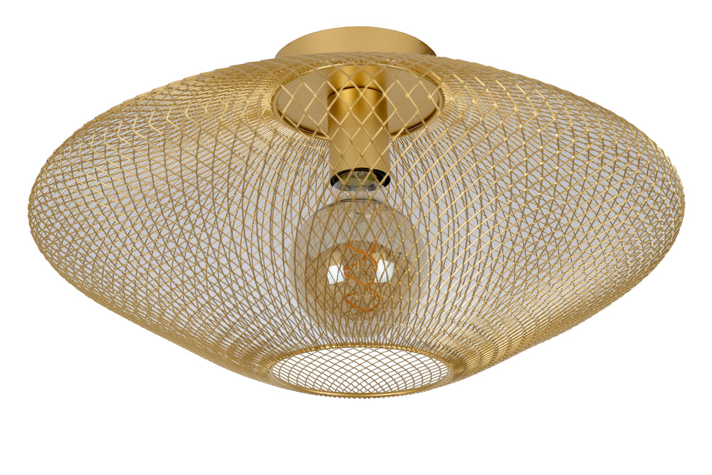 Lucide MESH taklampa, 1xE27, max 40W, IP20, Sandy Gold metall, 450x450x240mm modern design