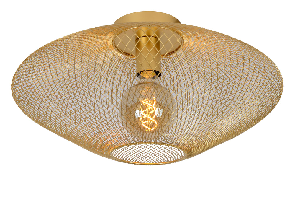 Lucide MESH taklampa, 1xE27, max 40W, IP20, Sandy Gold metall, 450x450x240mm modern design
