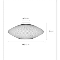 Lucide MESH taklampa Ø45cm, E27-sockel, 220-240V, max 40W, metall matt svart, IP20 modern design